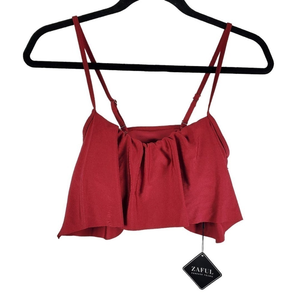 Zaful Ruffle Layered Swimsuit Top Size Medium NEW WITH TAG